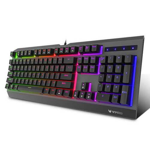 Rapoo V52S 104Keys Backlight Gaming Keyboard Blue Switch Handfeeling USB Wired