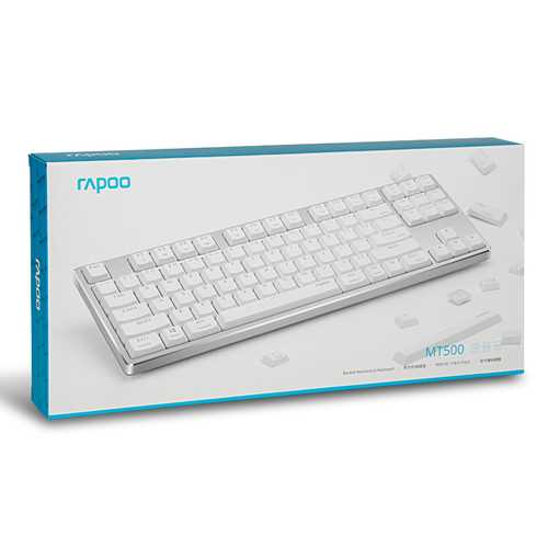 Rapoo MT500 87-Key Ultra-Slim Red Switch Wired Mechanical Keyboard for Office