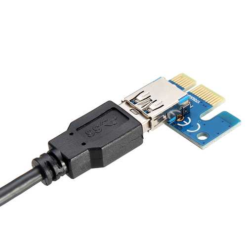 USB3.0 PCI-E PCI Express 6 Pin 1X to 16X Extender Riser Card Adapter Mining Cable