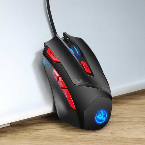 HXSJ S800 9 Buttons 6000DPI Backlit Gaming Mouse USB Wired Optical Programmable Mouse Mice