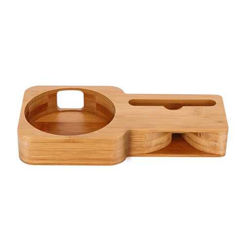 2 in 1 Bamboo Wood Phone Stand Charging Speaker Holder Bracket for Amazon Echo Plus Echo Dot Speaker