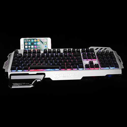 104Keys USB Wired RGB LED Backlight Mechanical Handfeel Gaming Keyboard 26Keys Not Conflict