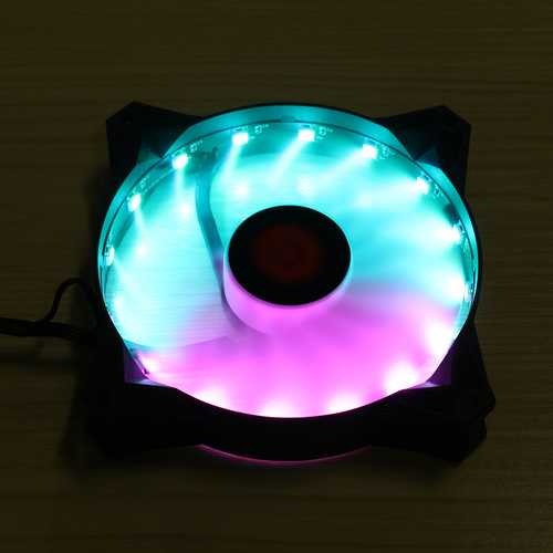 Coolmoon 1PCS 120mm RGB Adjustable LED Light Computer Cooling Fan with Remote Control