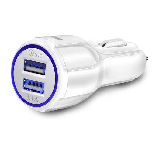 Bakeey QC 3.0 5V 3A/3.1A 9V /1.5A 12V Dual USB Fast Charging Car Charger for Mobile Phone