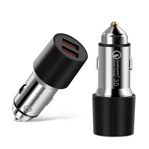 Bakeey QC3.0 Dual USB Metal Fast Car Charger For Mobile Phone Tablet Camera