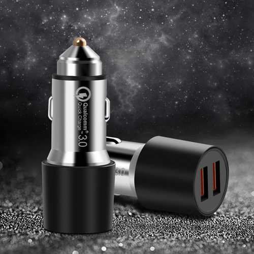 Bakeey QC3.0 Dual USB Metal Fast Car Charger For Mobile Phone Tablet Camera