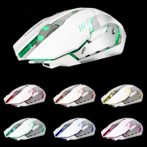 Rechargeable Wireless 1600DPI 7 Colors 5 Buttons Backlight Ergonomics Optical Gaming Mouse