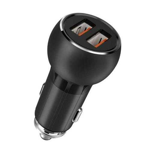 LDNIO C503Q Dual USB QC3.0 Lamp Ring Coil Lighting Smart Car Charger for Mobile Phone