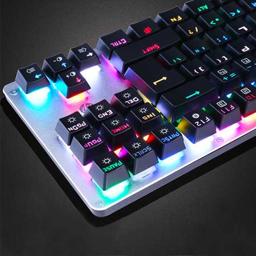 HP® GK100S 104keys NKRO RGB LED Backlight Blue Switch Mechanical Gaming Keyboard USB Wired