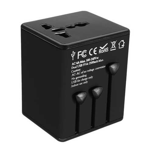 Universal World Plug Travel Power Plug Adapter 2.5A-3.5A US UK AU EU