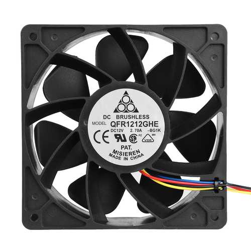 DC 12V 36W 120*120*38mm 6000RPM 4Pin Air Cooling Fan for Antminer Mining