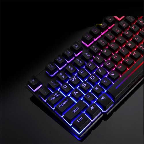 LED Backlit Gaming Keyboard+2400DPI Mouse Sets+Mouse Pad USB Wired Keyboard Set