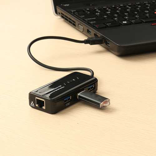 USB 3.0 to RJ45 Gigabit Ethernet 3 USB 3.0 Port Hub Network Card LAN Adapter for Laptop PC