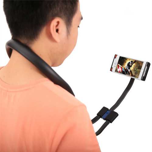 Haweel 4 in 1 Neck Hanging Waist Stand Selfie Stick 360 Degree Rotation Lazy Holder for Cell Phone