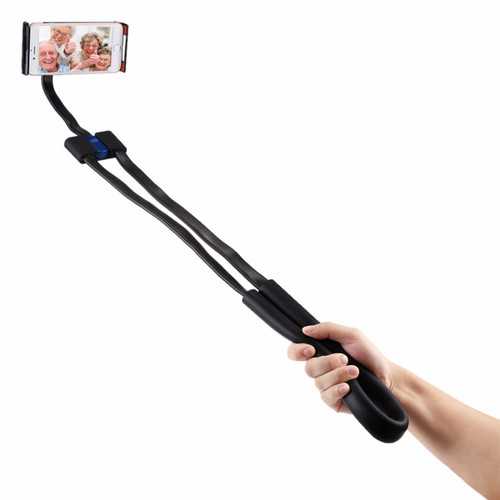 Haweel 4 in 1 Neck Hanging Waist Stand Selfie Stick 360 Degree Rotation Lazy Holder for Cell Phone