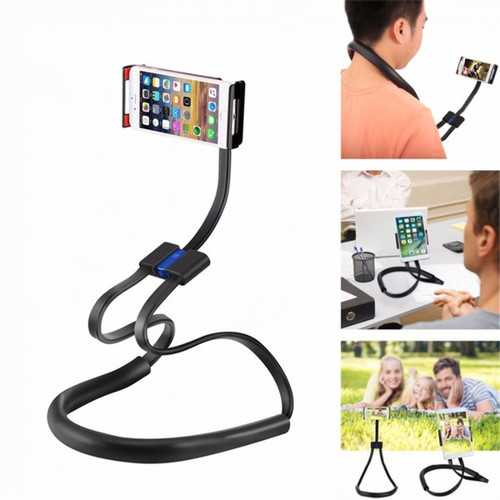 Haweel 4 in 1 Neck Hanging Waist Stand Selfie Stick 360 Degree Rotation Lazy Holder for Cell Phone