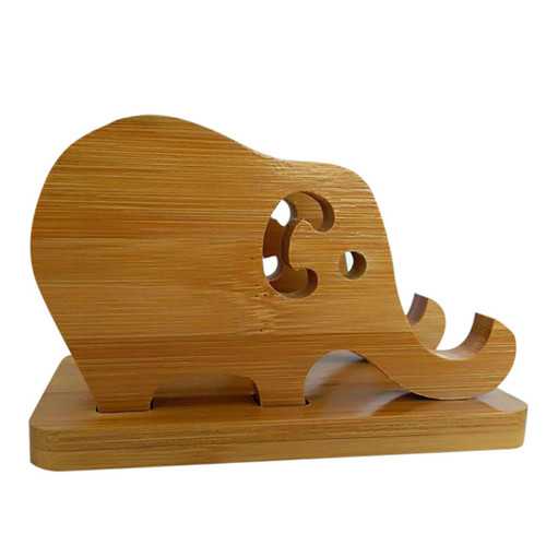 Universal Wooden Elephant Shape Desktop Bracket Phone Holder for iPhone 8 X Xiaomi Mobile Phone