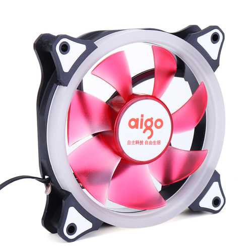 12V 3pcs Set AIGO Quiet Edition 120mm Adjustable RGB LED Cooling Fan Heatsink for PC Cooler