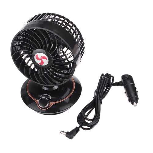 12/24V Portable Car Cooling Oscillating Fan Cooler Rotating Auto Vehicle Van