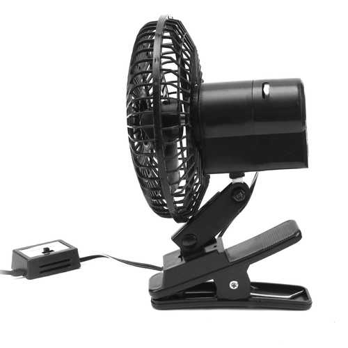 6 Inch 12V Clip on Car Oscillating Fan 2M Cable Speed Controller Truck Van Cooling