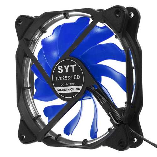 12CM DC 12V 1200 RPM Bright LED Light Computer Case Cooling Fan 3/4Pin PC Cooler Heatsink