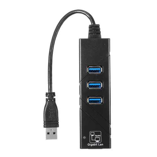 3 Ports USB 3.0 Gigabit Ethernet Lan RJ45 Network Adapter Hub to 1000Mbps For PC