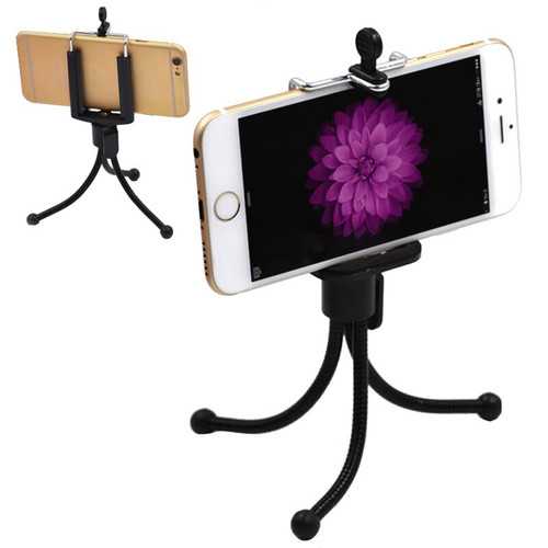 Universal Adjustable Clip Soft Tube Desktop Stand Tripod Holder for Samsung Xiaomi Mobile Phone