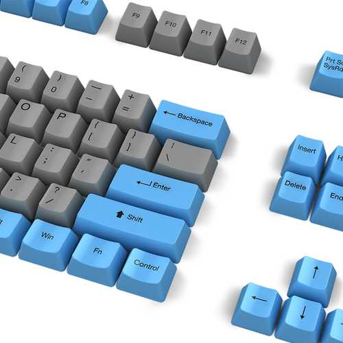 Akko X Ducky 108 Key OEM Profile PBT Retro Grey Blue Keycaps Keycap Set for Mechanical Keyboard