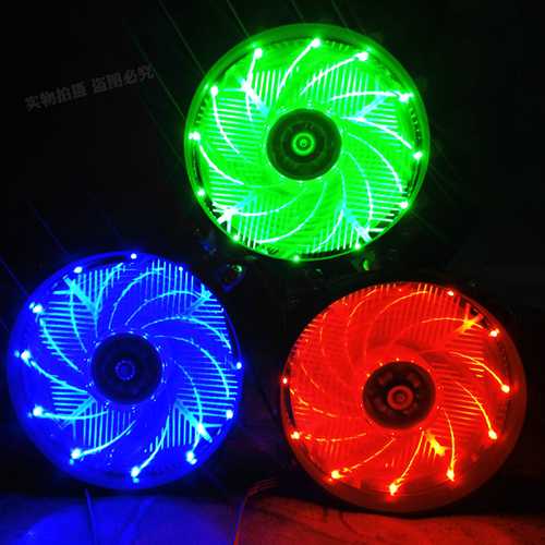 12V CPU Cooling Fan Blue Red Green LED Light Cooler Heatsink for PC