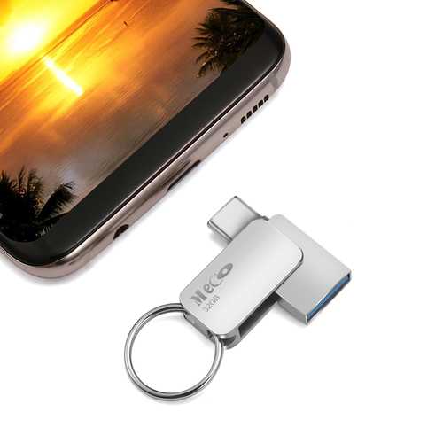 MECO 32GB 2 In 1 USB And Type-C USB Flash Drive Pen Drive With OTG Function