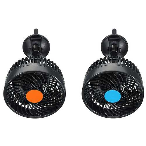 12V/24V 6 Inch 360 Degree Rotation Car Auto Air Cooler Fan Suction Cup Quiet Vehicle