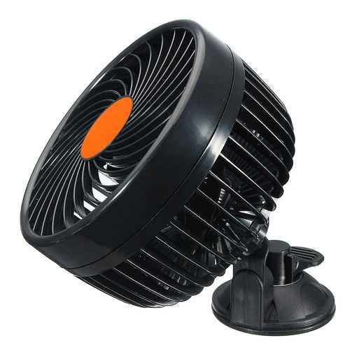 12V/24V 6 Inch 360 Degree Rotation Car Auto Air Cooler Fan Suction Cup Quiet Vehicle