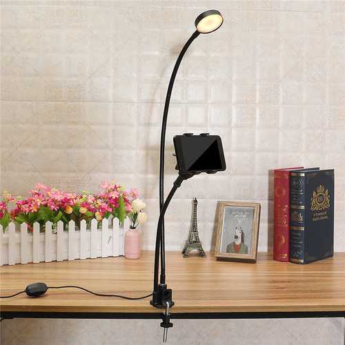 Universal Live Stream Fill Light 360 Degree Rotation Adjustable Clip Phone Holder Desktop Stand