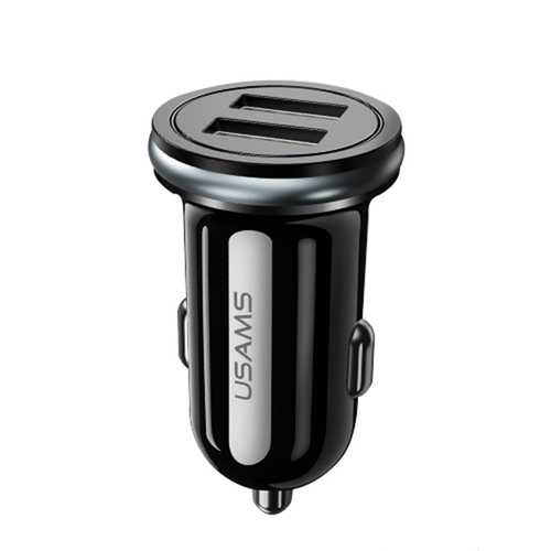 USAMS 2.4A Dual USB Ports Fast Car Charger With LED Light For iPhone X 8Plus Oneplus 6 5t Xiaomi Mi8