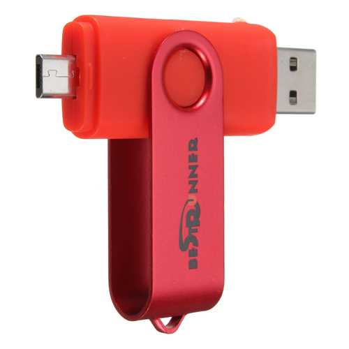 Bestrunner 16GB 2-IN-1 Micro USB + USB 2.0 Flash Drive Memory U Stick for OTG Smart Phone Tablet