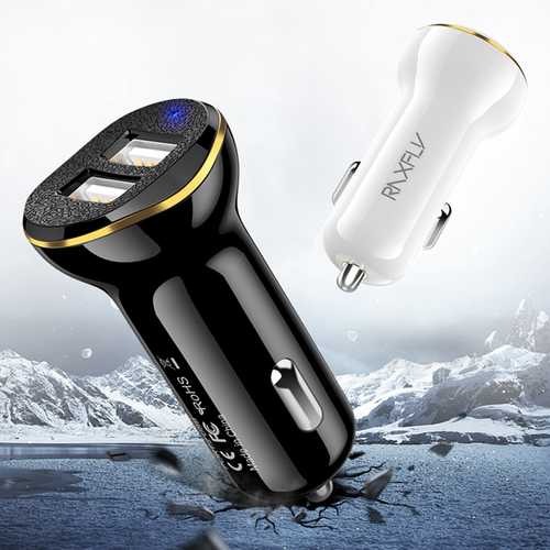 RAXFLY 2.1A Dual USB Ports Fast Car Charger For iPhone X 8Plus Oneplus 6 5t Xiaomi Mi8 Mix 2s S9+