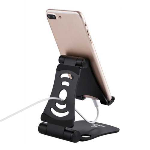 Haweel Aluminum Alloy Dual Axes Foldable Anti-slip Desktop Holder Stand for Xiaomi Mobile Phone iPad