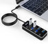 Meco Aluminum 4 USB 3.0 Hub With Individual Power Switch for PC Desktop