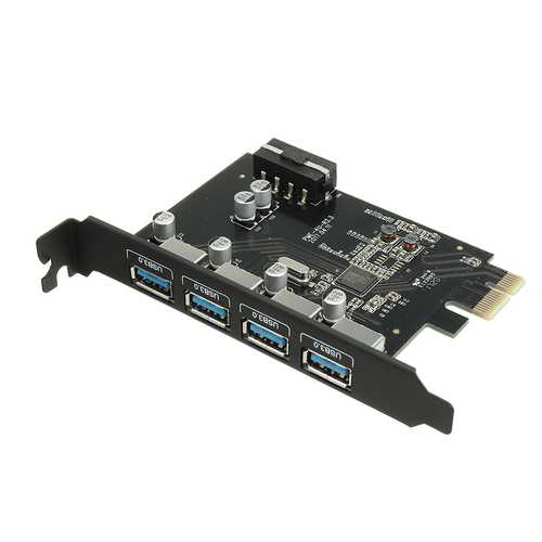 Super-Speed PCI-E 4 Port USB 3.0 Expansion Card For MAC OSX 10.8-10.12