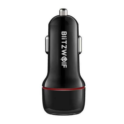 BlitzWolf® BW-SD1 24W Dual Ports LED Lights USB Car Charger With Power3S Tech