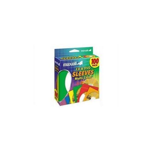 MULTI-COLOR CD/DVD SLEEVES 100PK