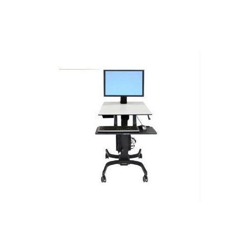 WORKFIT-C SIT-STAND WORKSTATION FOR SINGLE LARGE DISPLAY, HD, WITH MOBILE CART B