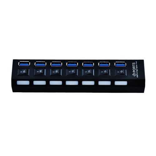 7 Ports USB3.0 External HUB with Individual Switch + USB A to B Cable