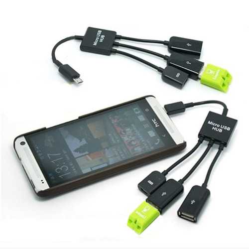 Dual Micro USB Host OTG Hub Adapter Cable For Tablet