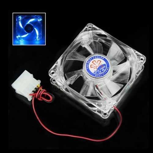 4 Pins 80x80x25mm 12V Heat Sink CPU Cooling Fan PC Computer Blue Light