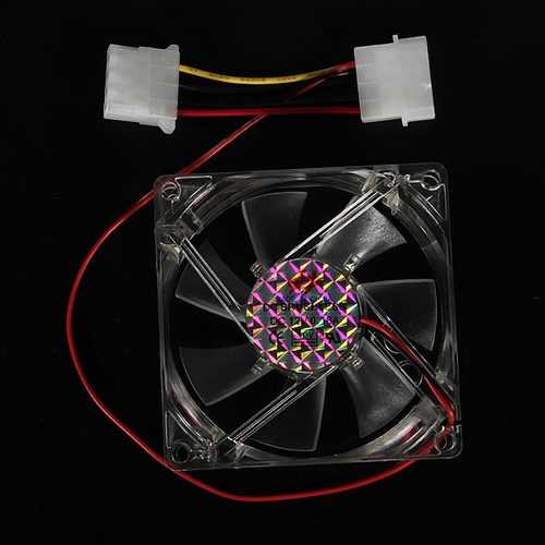 4 Pins 80x80x25mm 12V Heat Sink CPU Cooling Fan PC Computer Blue Light