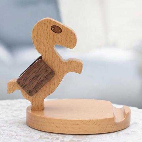 Lovely Wooden Horse Coin Can Phone Stand Holder For Cell Phone