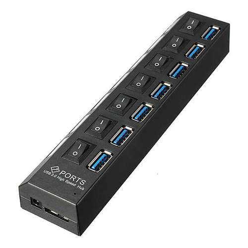 7 Port USB 3.0 Hub On/Off Switch+EU/US/UK AC Power Adapter