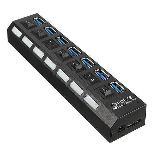 7 Port USB 3.0 Hub On/Off Switch+EU/US/UK AC Power Adapter