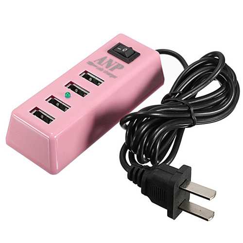 ANP 2.1A 4 Port USB HUB Home Travel Wall Charger US AC Power Adapter